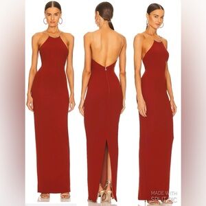 NWT! NOOKIE Lexi Chain Gown in Rust